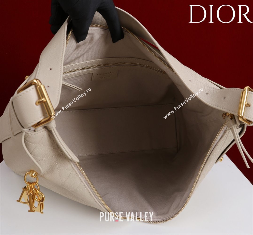 Dior Large Voyage Bag in Flat Macrocannage Grained Calfskin Leather Powder Beige 2025 2847 (XXG-250929126)