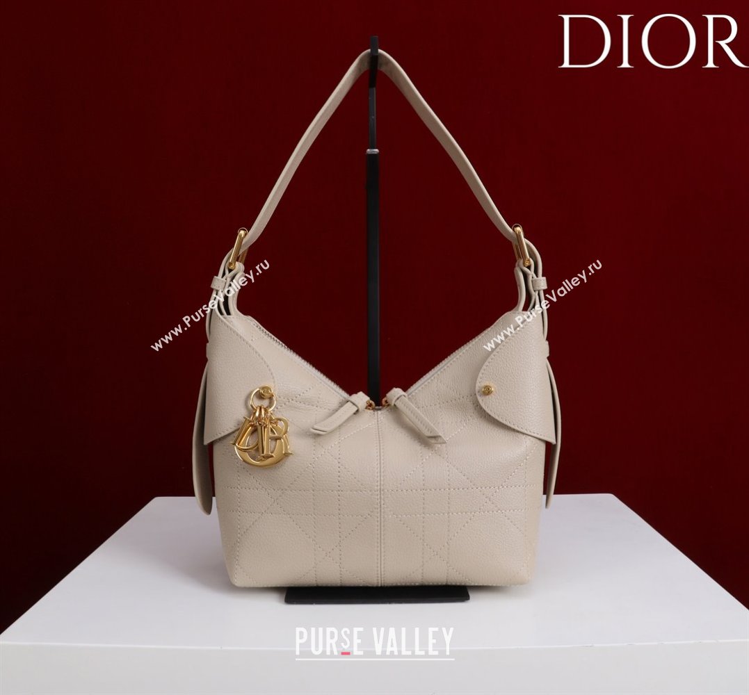 Dior Small Voyage Bag in Flat Macrocannage Grained Calfskin Leather Powder Beige 2025 2845 (XXG-250929120)