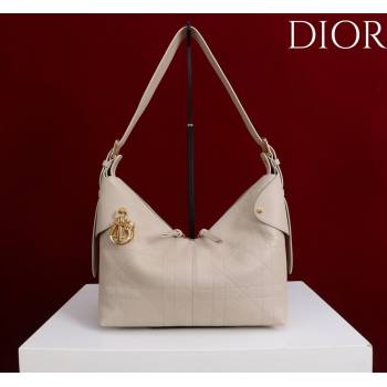 Dior Medium Voyage Bag in Flat Macrocannage Grained Calfskin Leather Powder Beige 2025 2846 (XXG-250929121)
