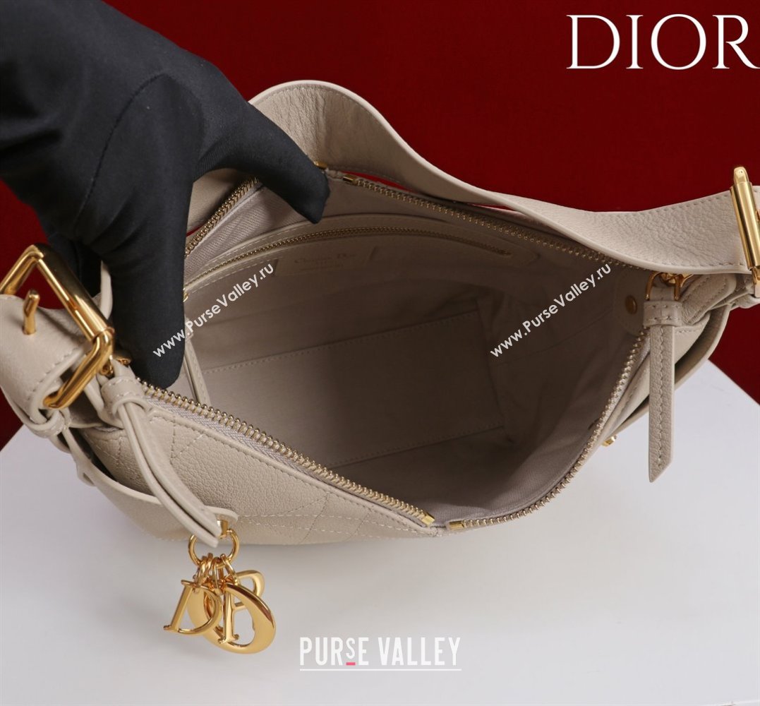 Dior Small Voyage Bag in Flat Macrocannage Grained Calfskin Leather Powder Beige 2025 2845 (XXG-250929120)