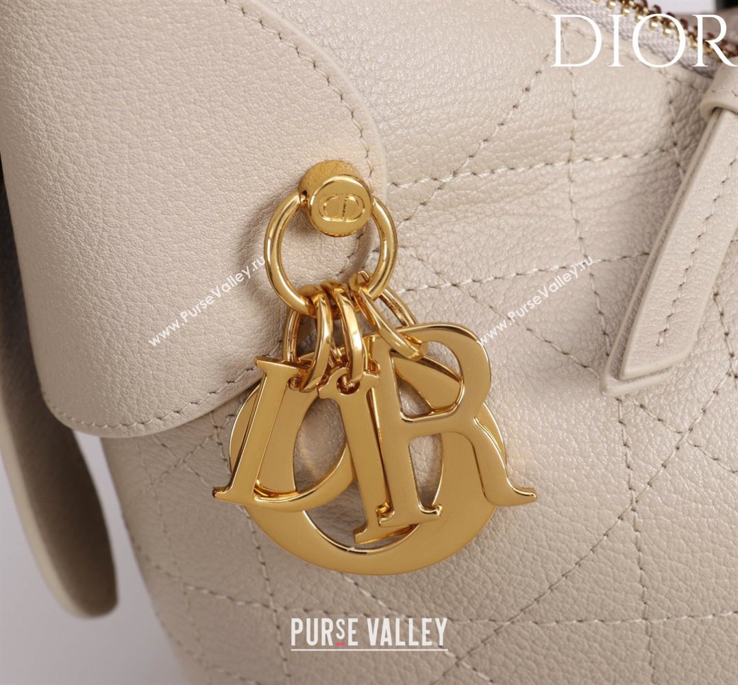 Dior Small Voyage Bag in Flat Macrocannage Grained Calfskin Leather Powder Beige 2025 2845 (XXG-250929120)