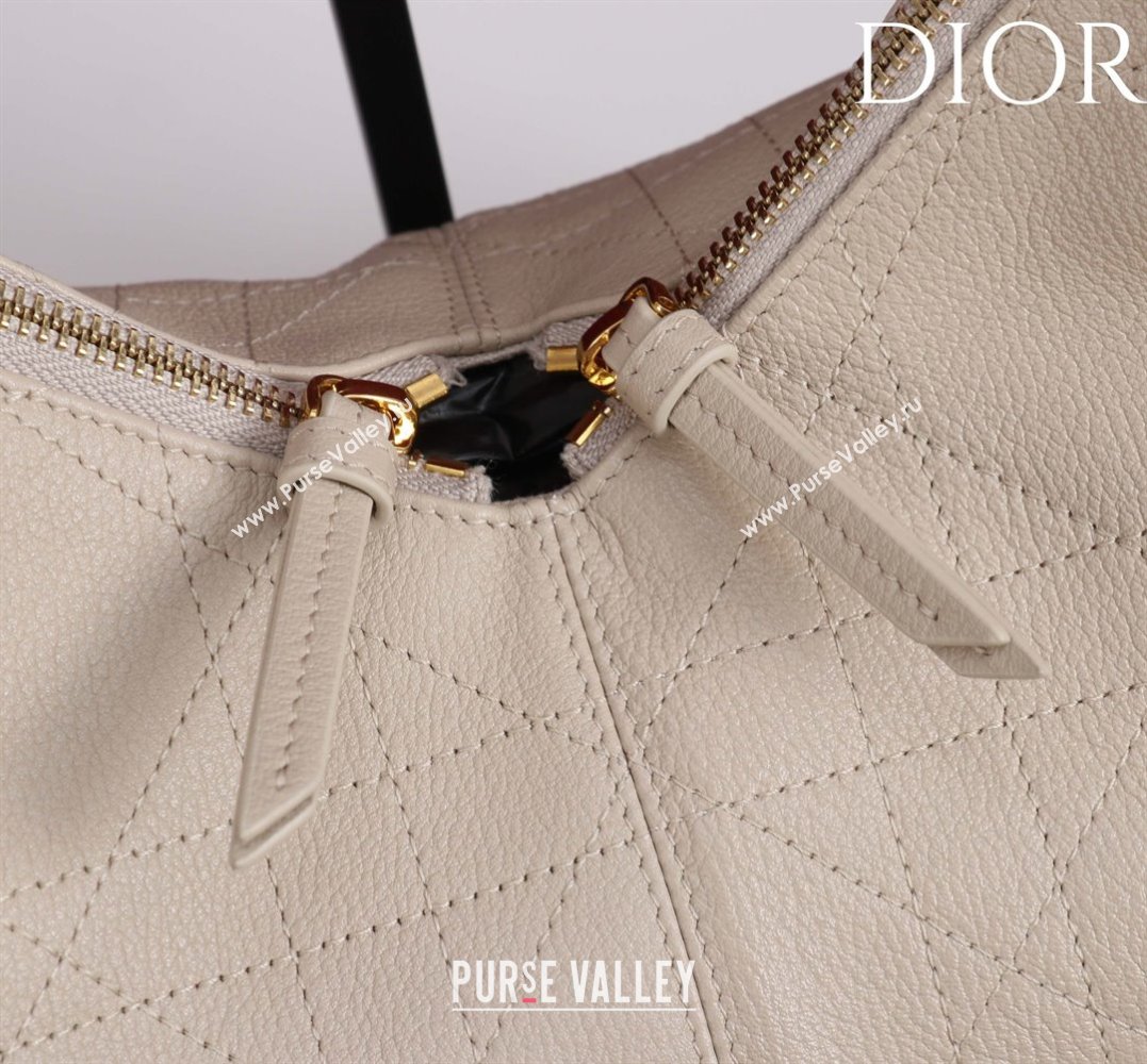 Dior Medium Voyage Bag in Flat Macrocannage Grained Calfskin Leather Powder Beige 2025 2846 (XXG-250929121)