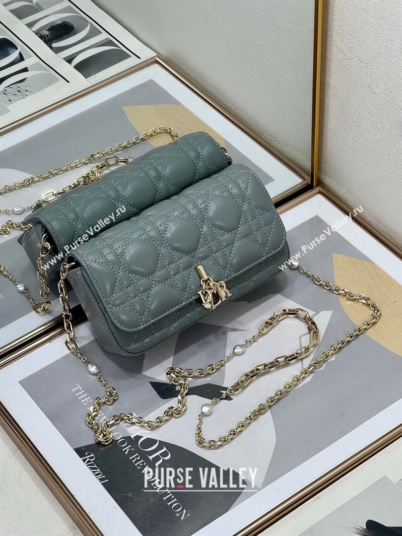 Dior My Dior - Dior Talk Phone Pouch in Cannage Lambskin Leather Slate Grey 2025 (XXG-250929144)