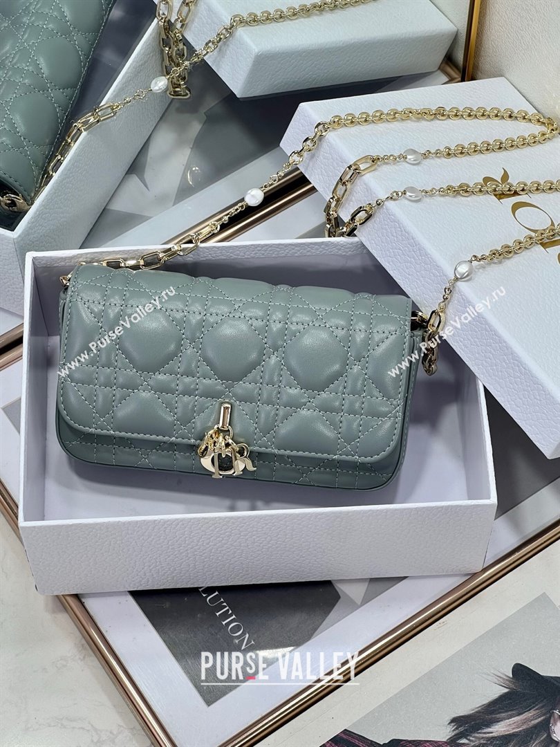 Dior My Dior - Dior Talk Phone Pouch in Cannage Lambskin Leather Slate Grey 2025 (XXG-250929144)