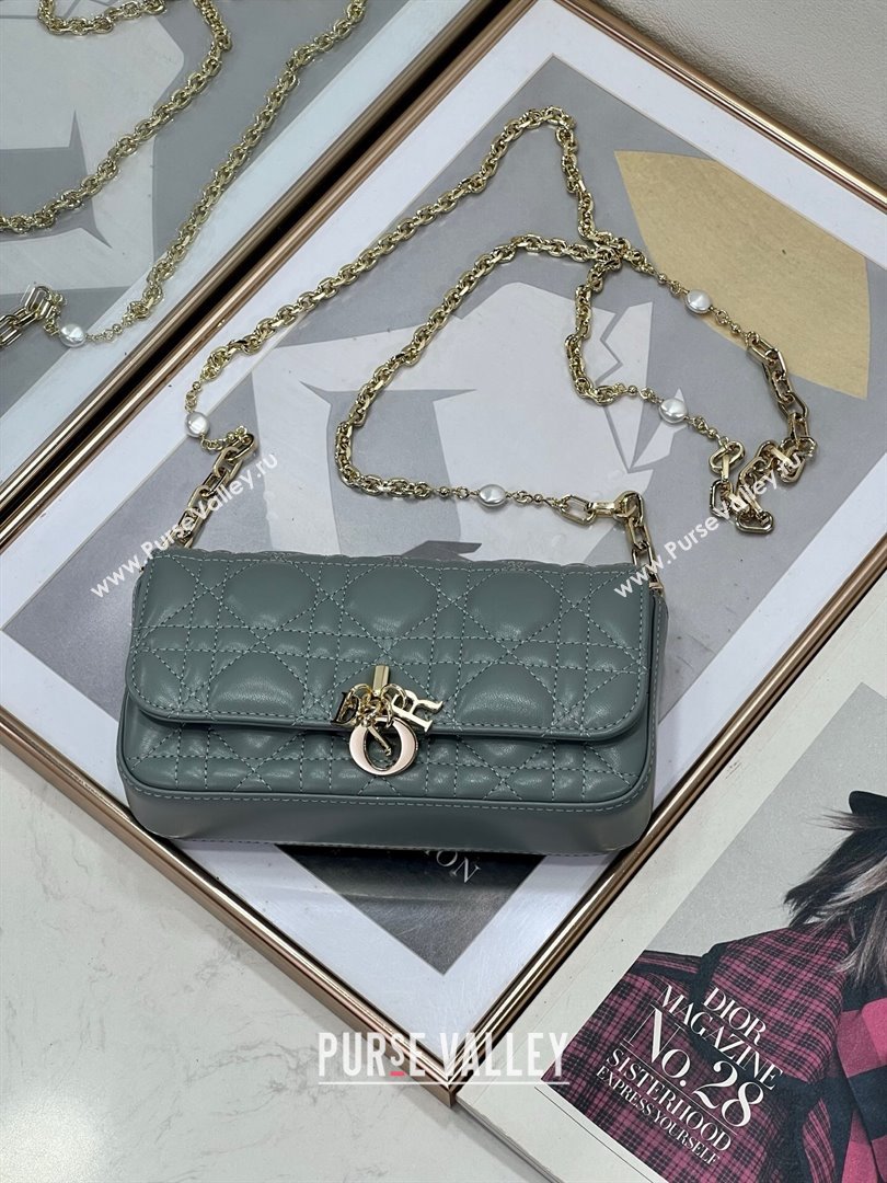 Dior My Dior - Dior Talk Phone Pouch in Cannage Lambskin Leather Slate Grey 2025 (XXG-250929144)