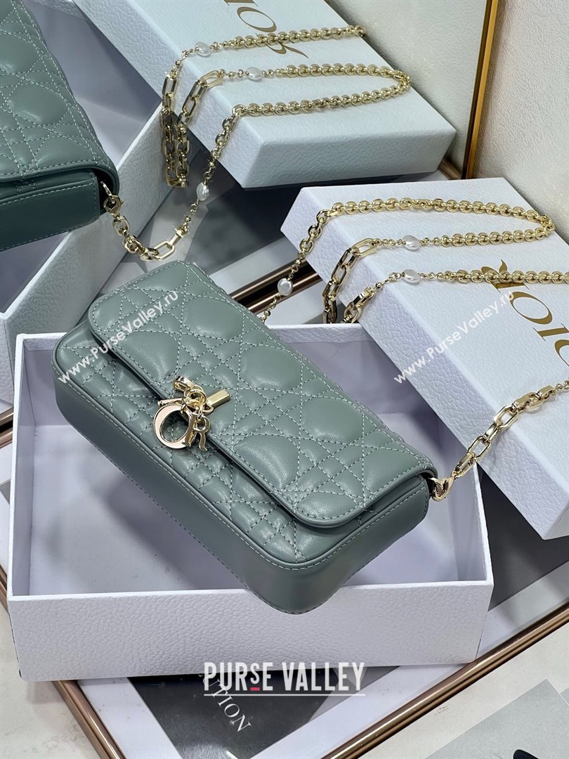 Dior My Dior - Dior Talk Phone Pouch in Cannage Lambskin Leather Slate Grey 2025 (XXG-250929144)