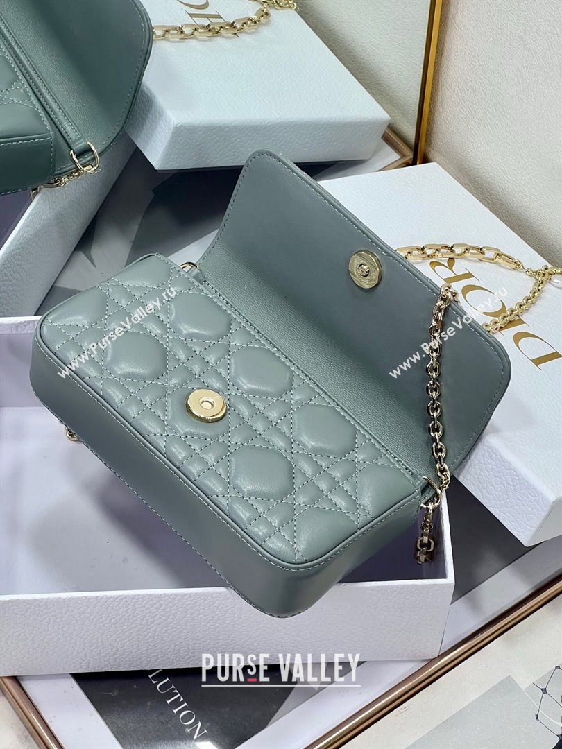 Dior My Dior - Dior Talk Phone Pouch in Cannage Lambskin Leather Slate Grey 2025 (XXG-250929144)