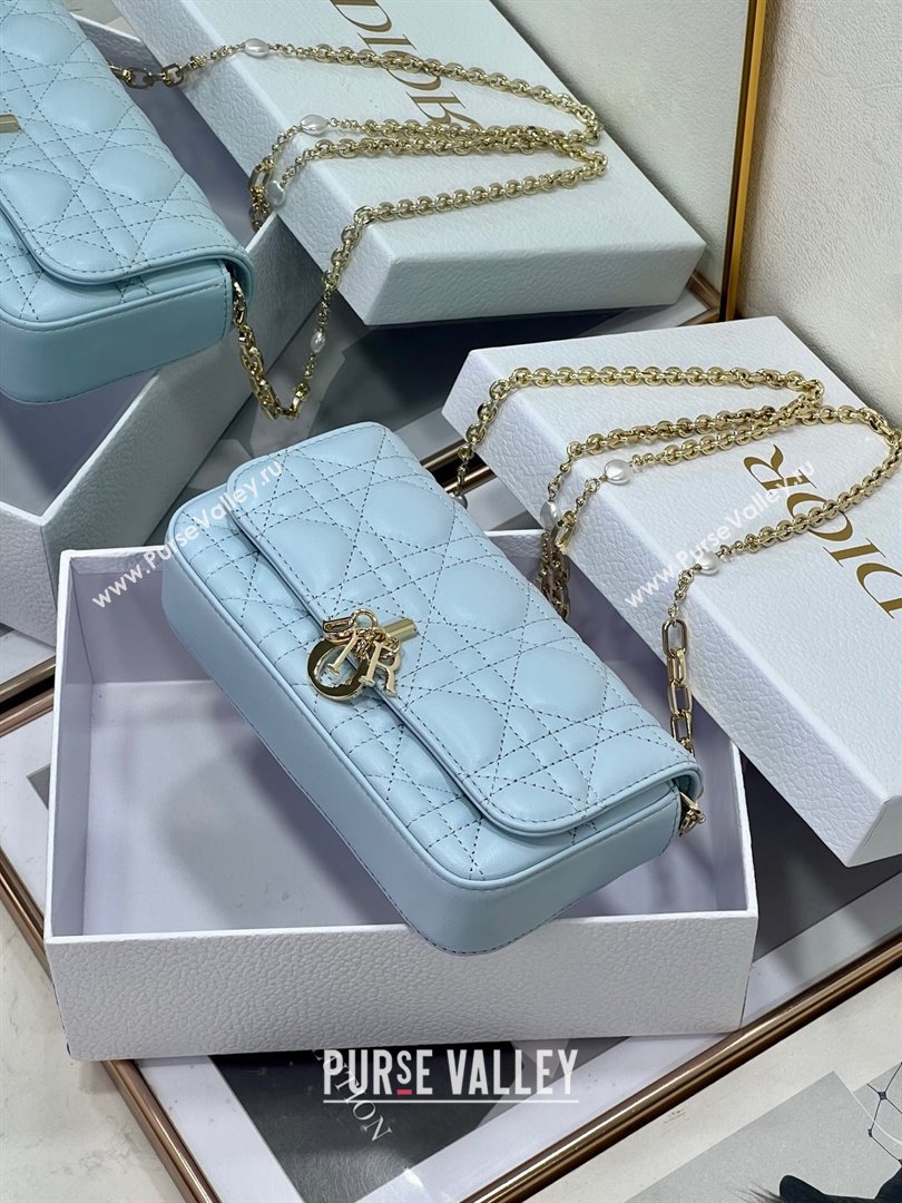 Dior My Dior - Dior Talk Phone Pouch in Cannage Lambskin Leather Space Blue 2025 (XXG-250929140)