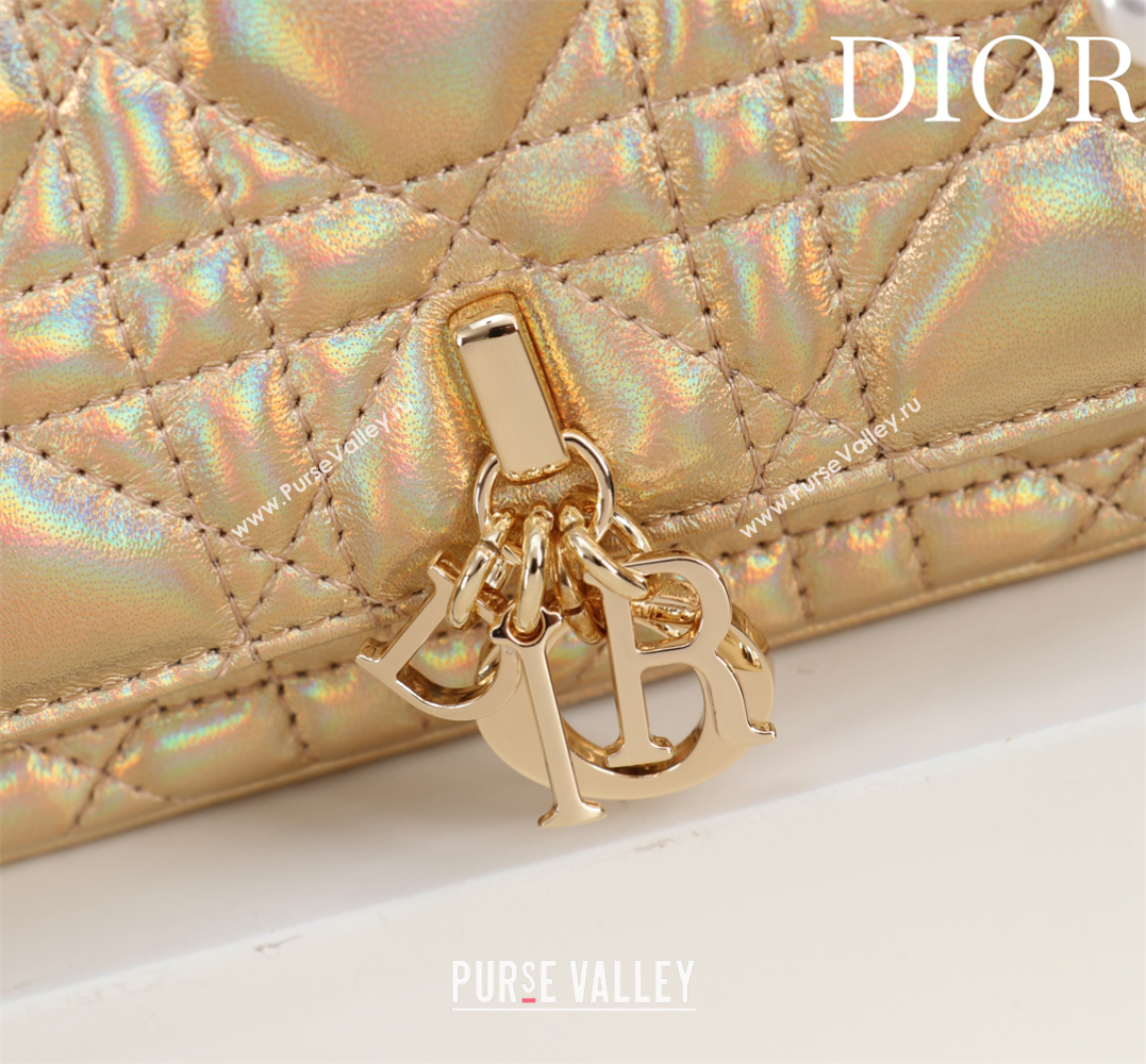 Dior My Dior - Dior Talk Phone Pouch in Cannage Iridescent Leather Gold 2025 (XXG-250929161)