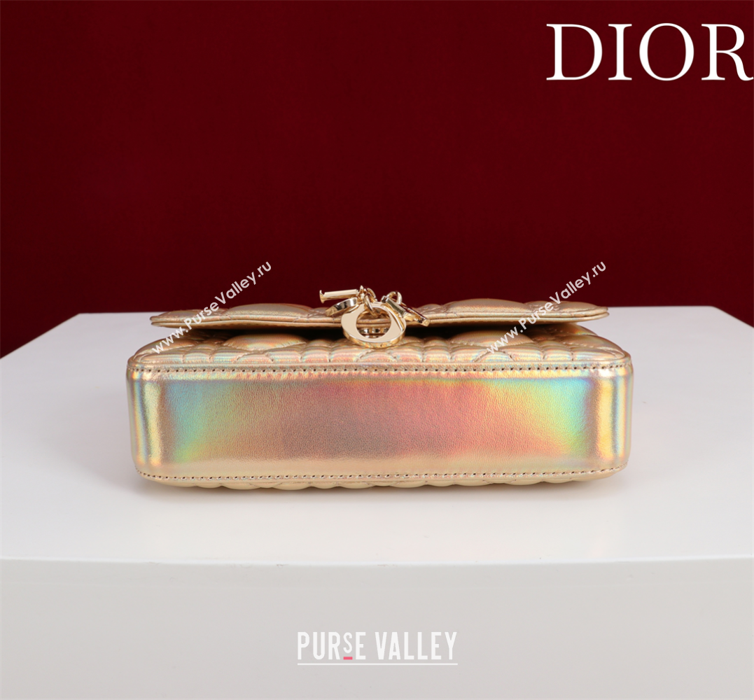 Dior My Dior - Dior Talk Phone Pouch in Cannage Iridescent Leather Gold 2025 (XXG-250929161)