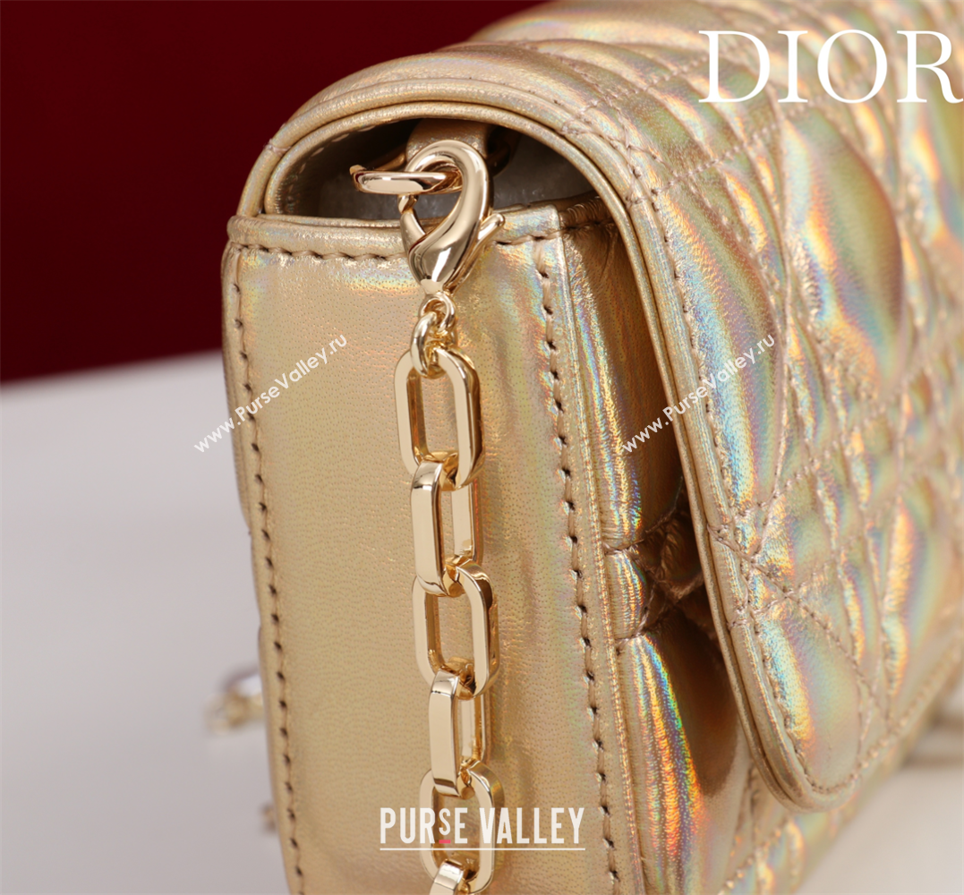Dior My Dior - Dior Talk Phone Pouch in Cannage Iridescent Leather Gold 2025 (XXG-250929161)