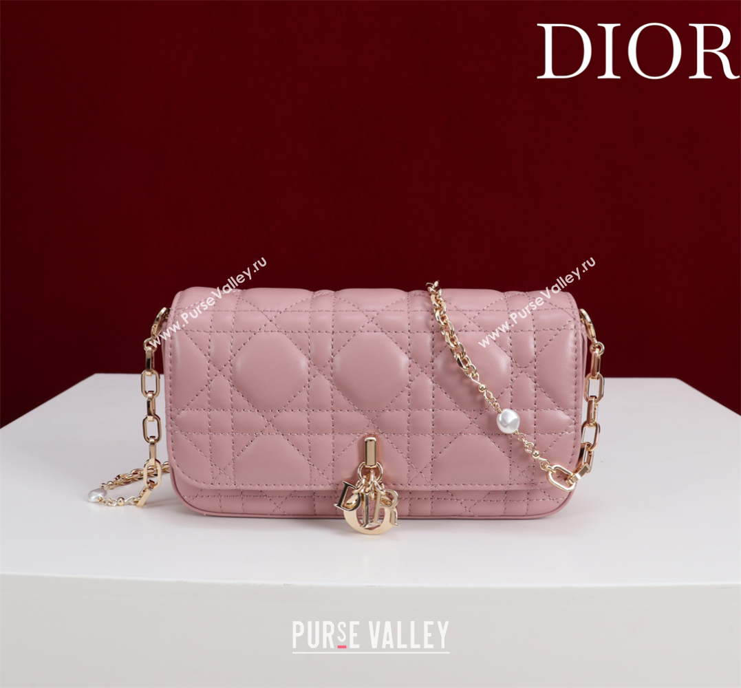 Dior My Dior - Dior Talk Phone Pouch in Cannage Lambskin Leather Blossom Pink 2025 (XXG-250929160)