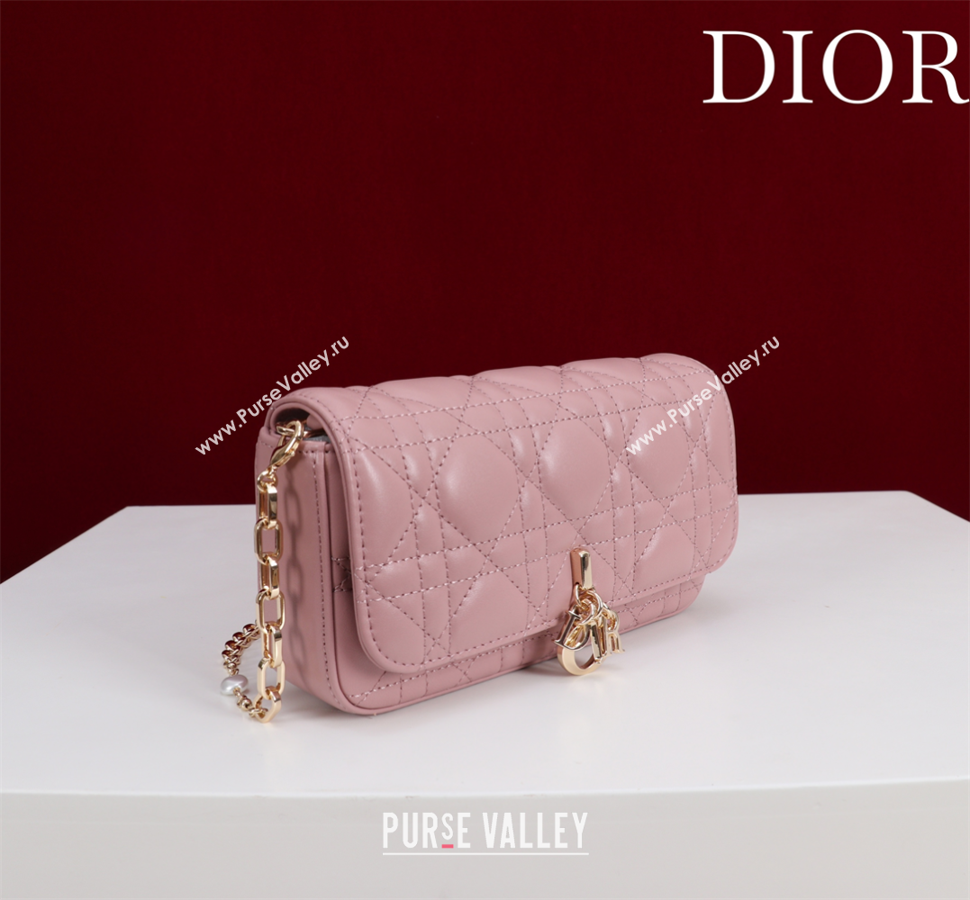 Dior My Dior - Dior Talk Phone Pouch in Cannage Lambskin Leather Blossom Pink 2025 (XXG-250929160)