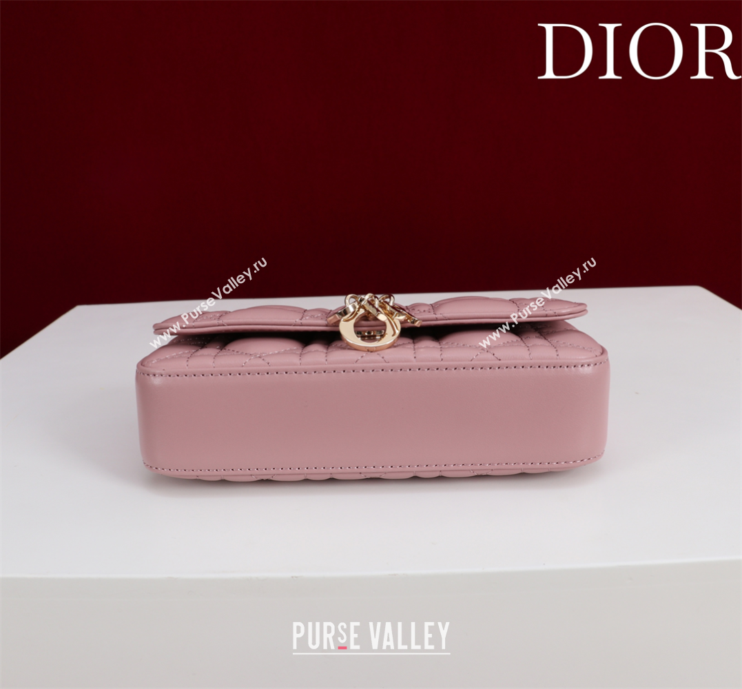 Dior My Dior - Dior Talk Phone Pouch in Cannage Lambskin Leather Blossom Pink 2025 (XXG-250929160)