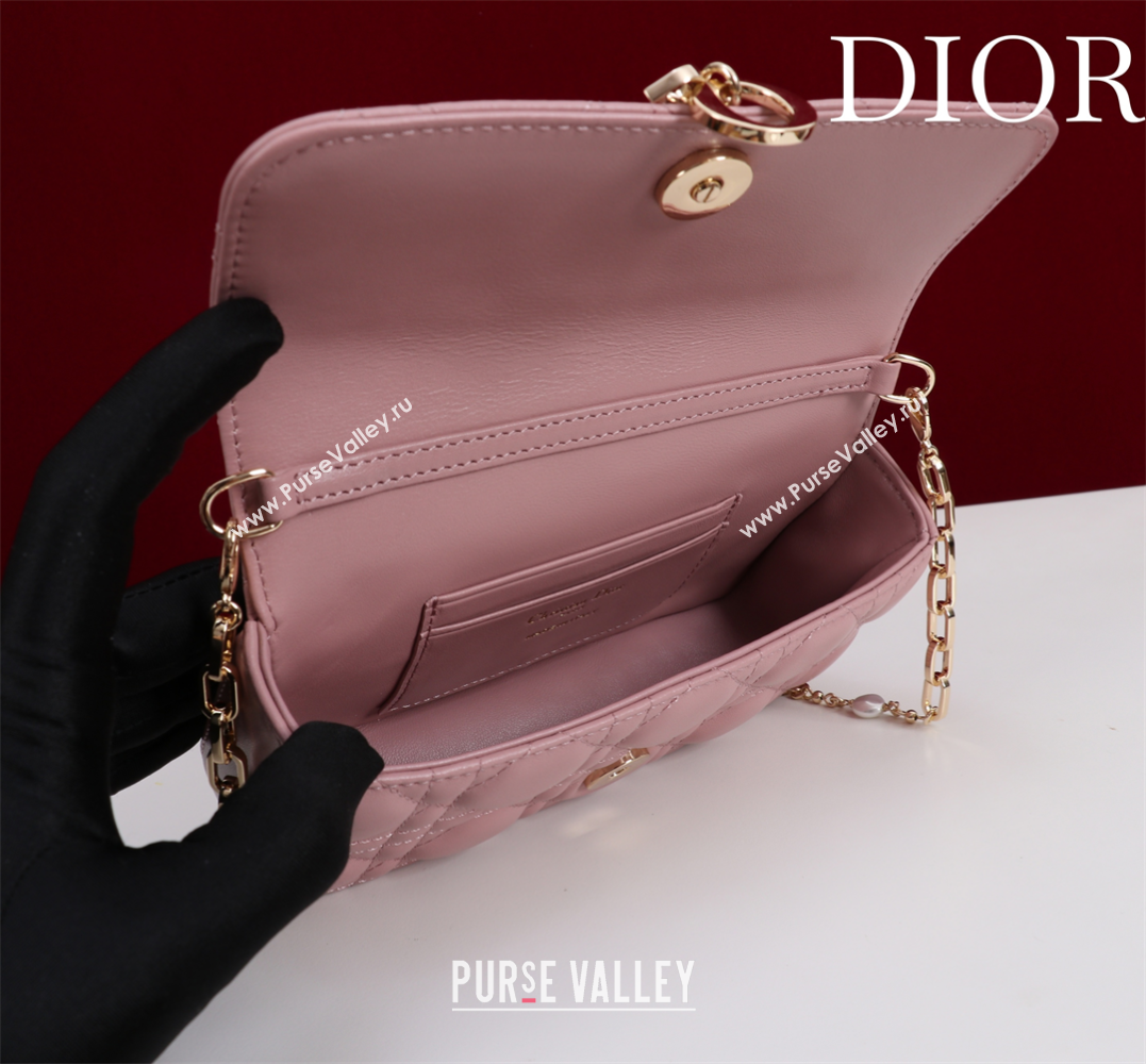 Dior My Dior - Dior Talk Phone Pouch in Cannage Lambskin Leather Blossom Pink 2025 (XXG-250929160)