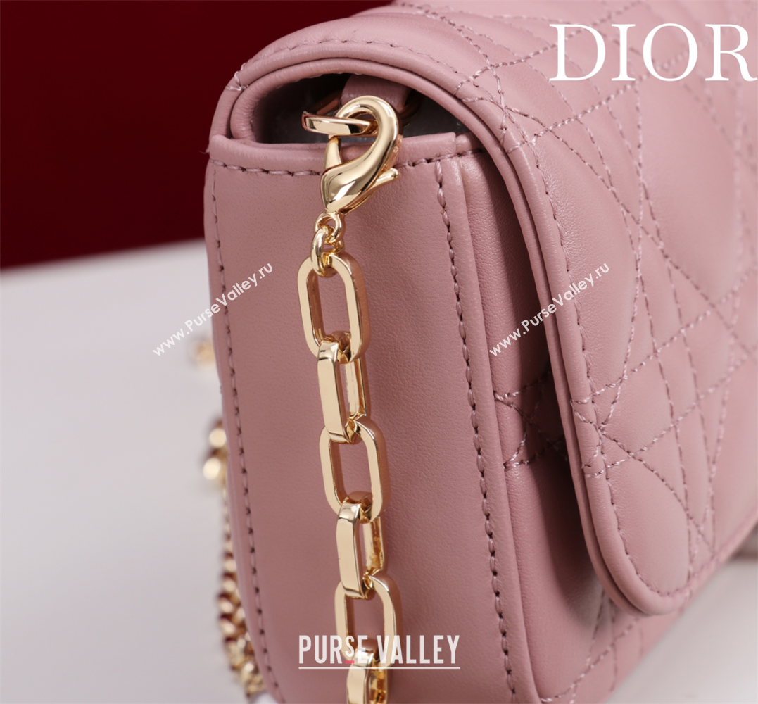 Dior My Dior - Dior Talk Phone Pouch in Cannage Lambskin Leather Blossom Pink 2025 (XXG-250929160)