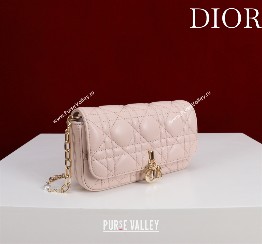Dior My Dior - Dior Talk Phone Pouch in Cannage Lambskin Leather Light Pink 2025 (XXG-250929162)