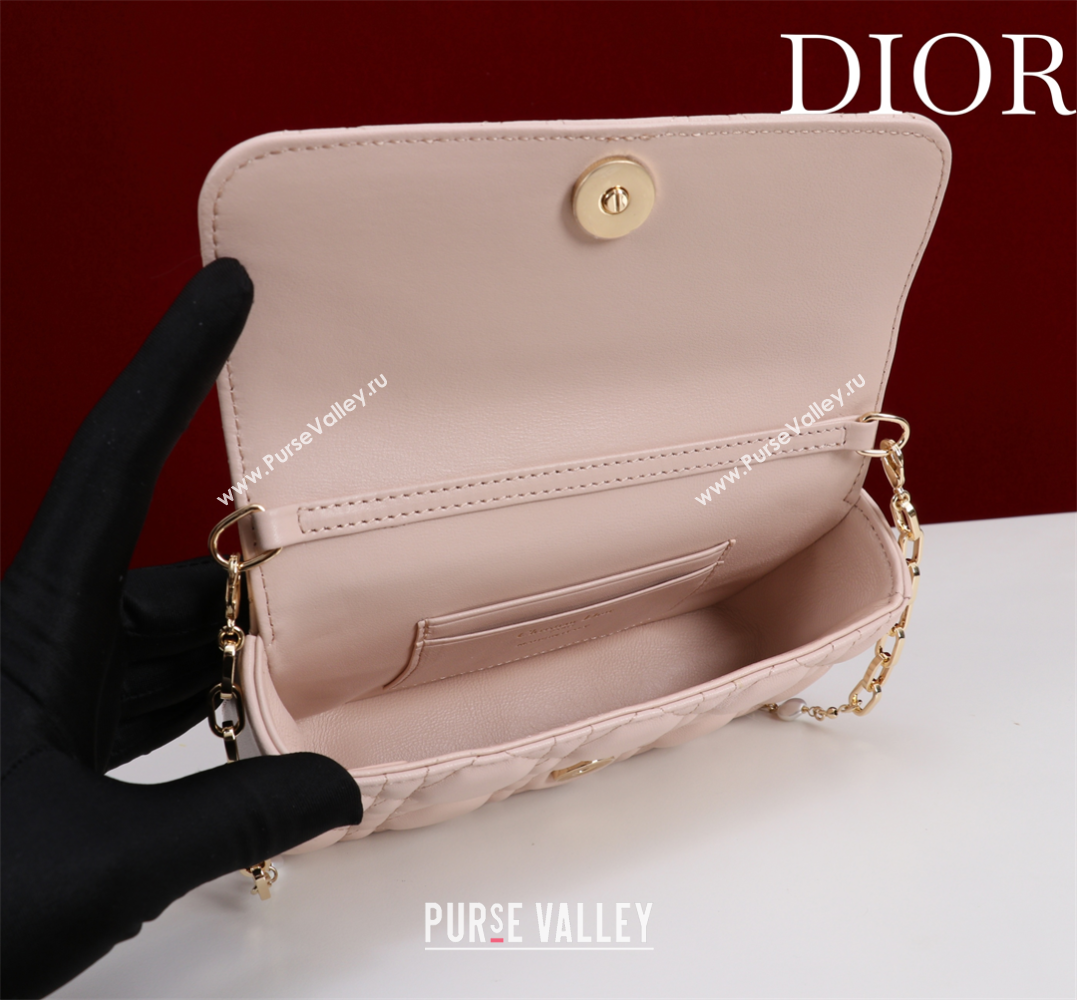 Dior My Dior - Dior Talk Phone Pouch in Cannage Lambskin Leather Light Pink 2025 (XXG-250929162)
