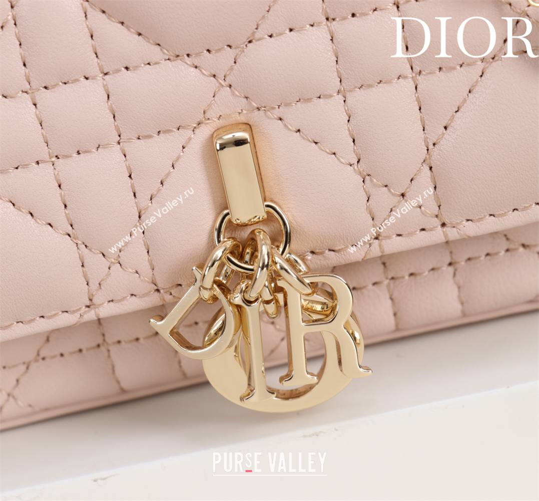 Dior My Dior - Dior Talk Phone Pouch in Cannage Lambskin Leather Light Pink 2025 (XXG-250929162)