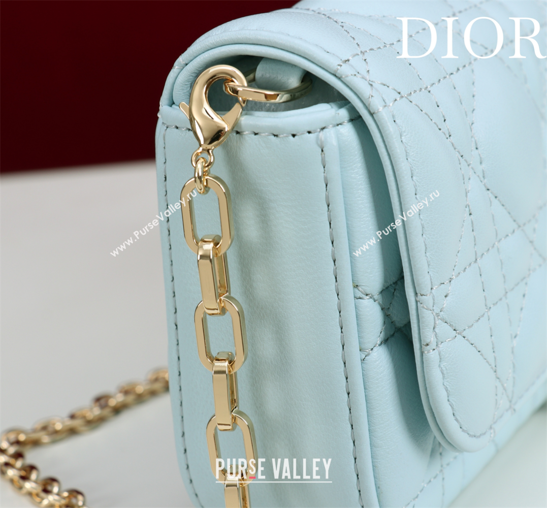 Dior My Dior - Dior Talk Phone Pouch in Cannage Lambskin Leather Light Blue 2025 (XXG-250929150)