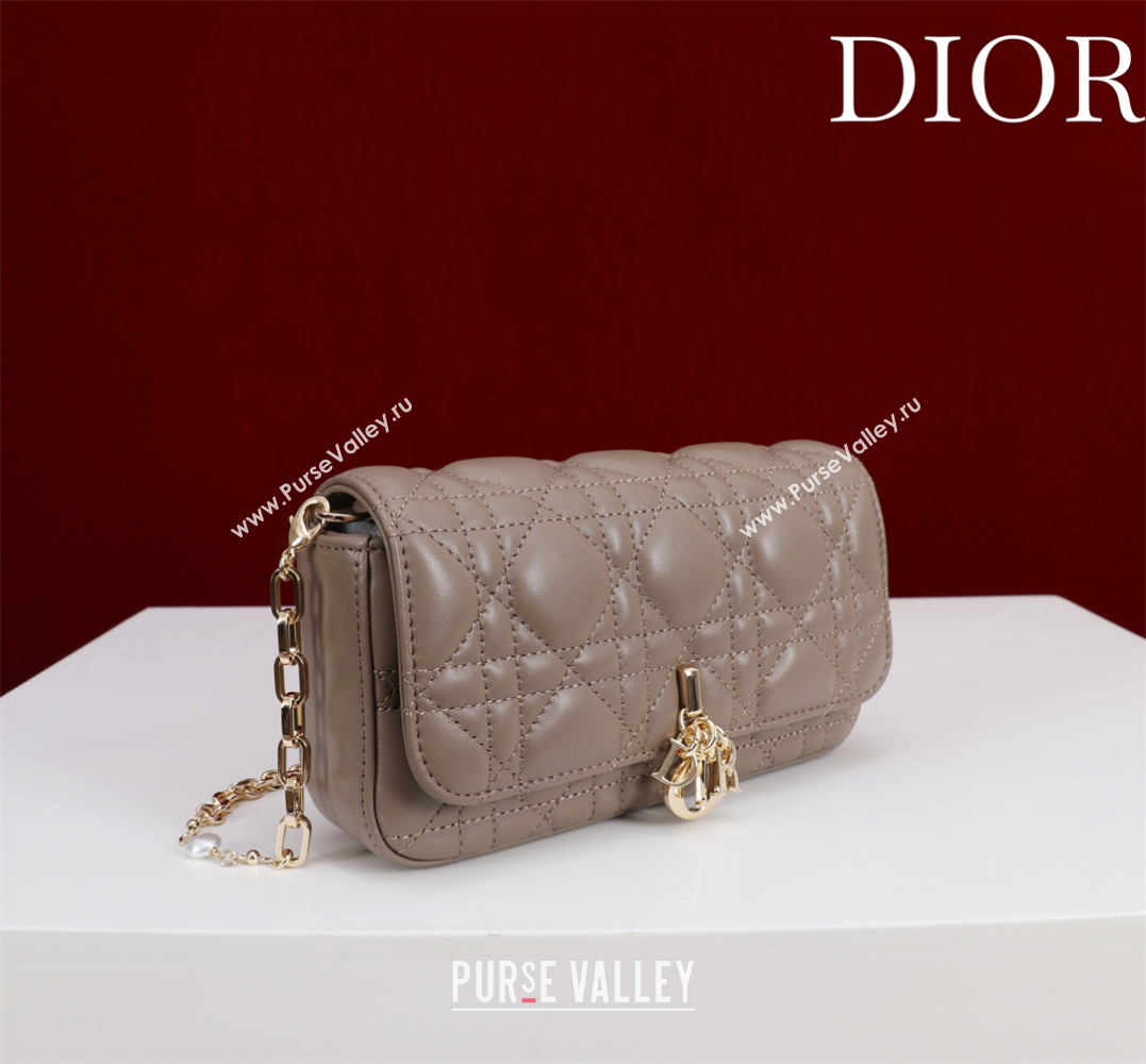 Dior My Dior - Dior Talk Phone Pouch in Cannage Lambskin Leather Taupe 2025 (XXG-250929163)