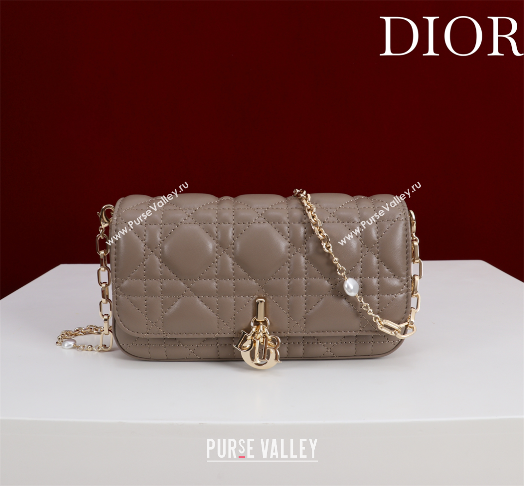 Dior My Dior - Dior Talk Phone Pouch in Cannage Lambskin Leather Taupe 2025 (XXG-250929163)