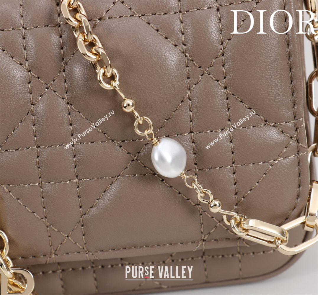 Dior My Dior - Dior Talk Phone Pouch in Cannage Lambskin Leather Taupe 2025 (XXG-250929163)