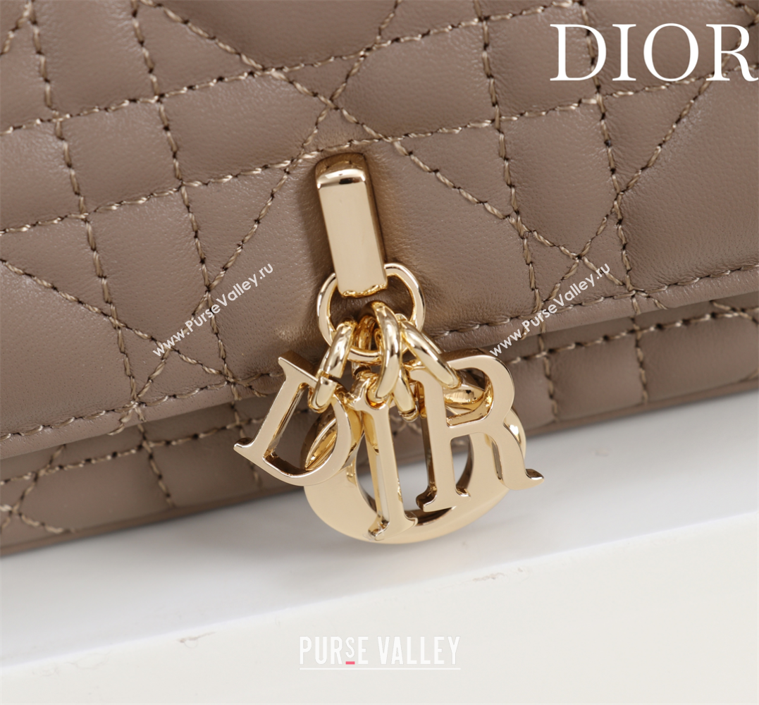 Dior My Dior - Dior Talk Phone Pouch in Cannage Lambskin Leather Taupe 2025 (XXG-250929163)