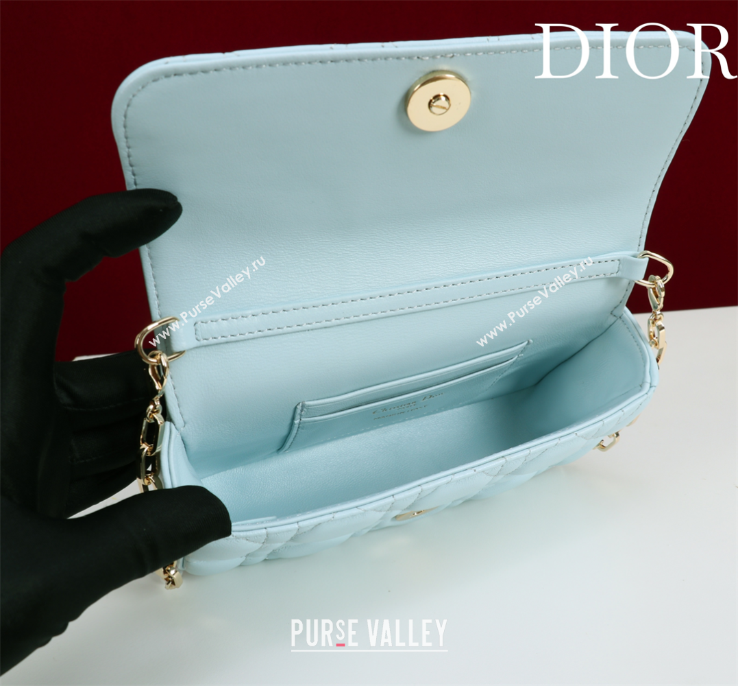 Dior My Dior - Dior Talk Phone Pouch in Cannage Lambskin Leather Light Blue 2025 (XXG-250929150)