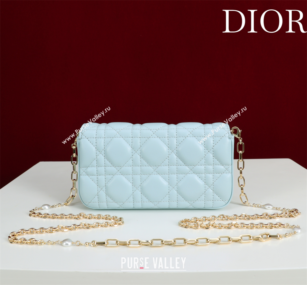 Dior My Dior - Dior Talk Phone Pouch in Cannage Lambskin Leather Light Blue 2025 (XXG-250929150)