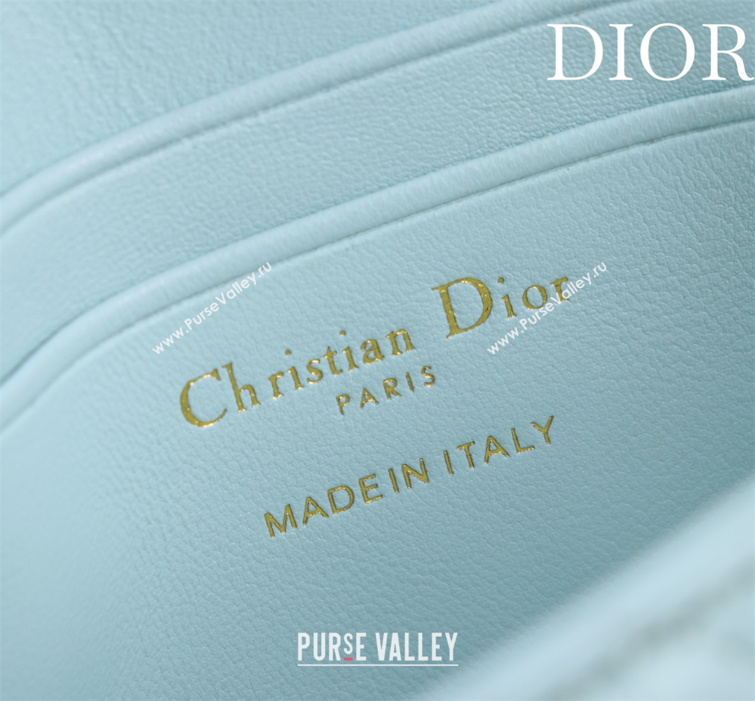 Dior My Dior - Dior Talk Phone Pouch in Cannage Lambskin Leather Light Blue 2025 (XXG-250929150)