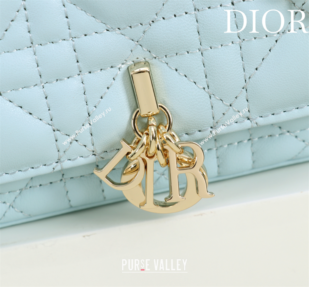Dior My Dior - Dior Talk Phone Pouch in Cannage Lambskin Leather Light Blue 2025 (XXG-250929150)