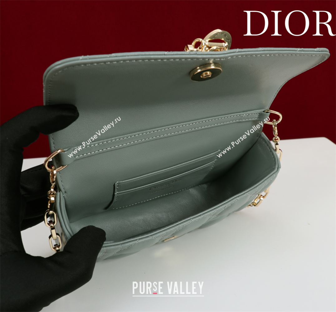 Dior My Dior - Dior Talk Phone Pouch in Cannage Lambskin Leather Dusty Green 2025 (XXG-250929151)