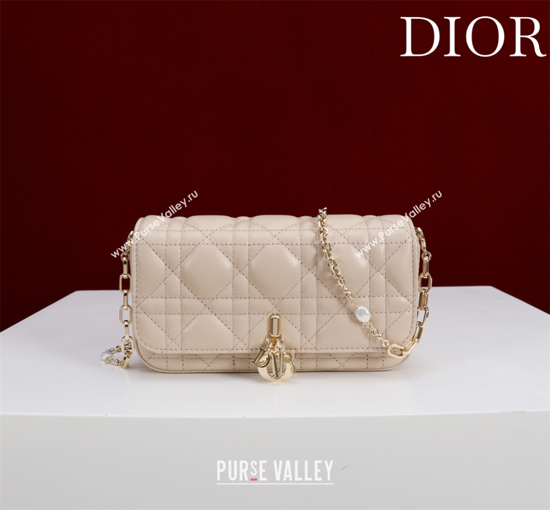 Dior My Dior - Dior Talk Phone Pouch in Cannage Lambskin Leather Nude 2025 (XXG-250929149)