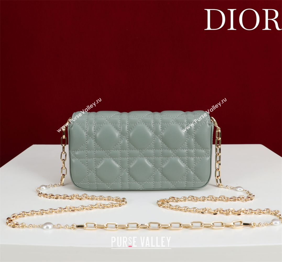 Dior My Dior - Dior Talk Phone Pouch in Cannage Lambskin Leather Dusty Green 2025 (XXG-250929151)