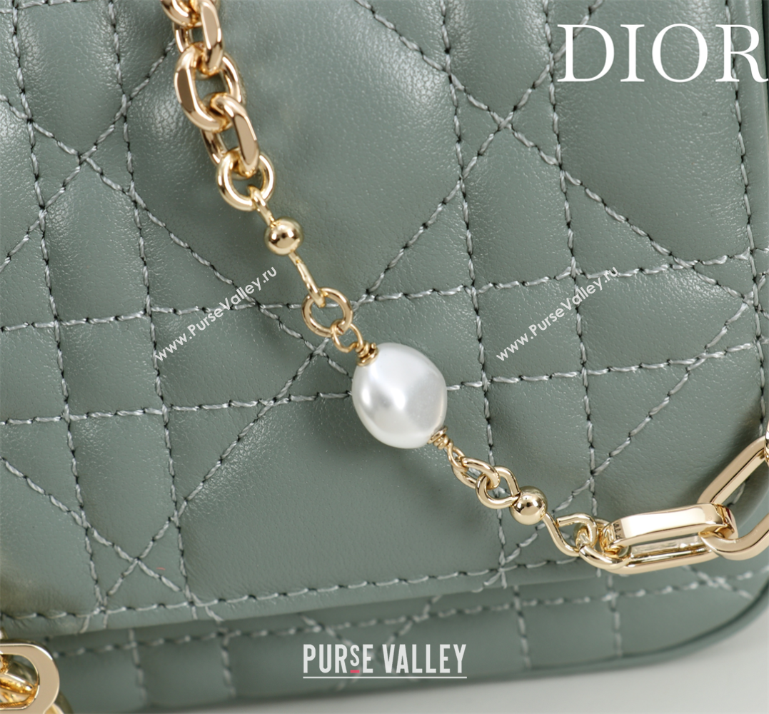 Dior My Dior - Dior Talk Phone Pouch in Cannage Lambskin Leather Dusty Green 2025 (XXG-250929151)