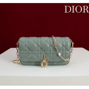 Dior My Dior - Dior Talk Phone Pouch in Cannage Lambskin Leather Dusty Green 2025 (XXG-250929151)