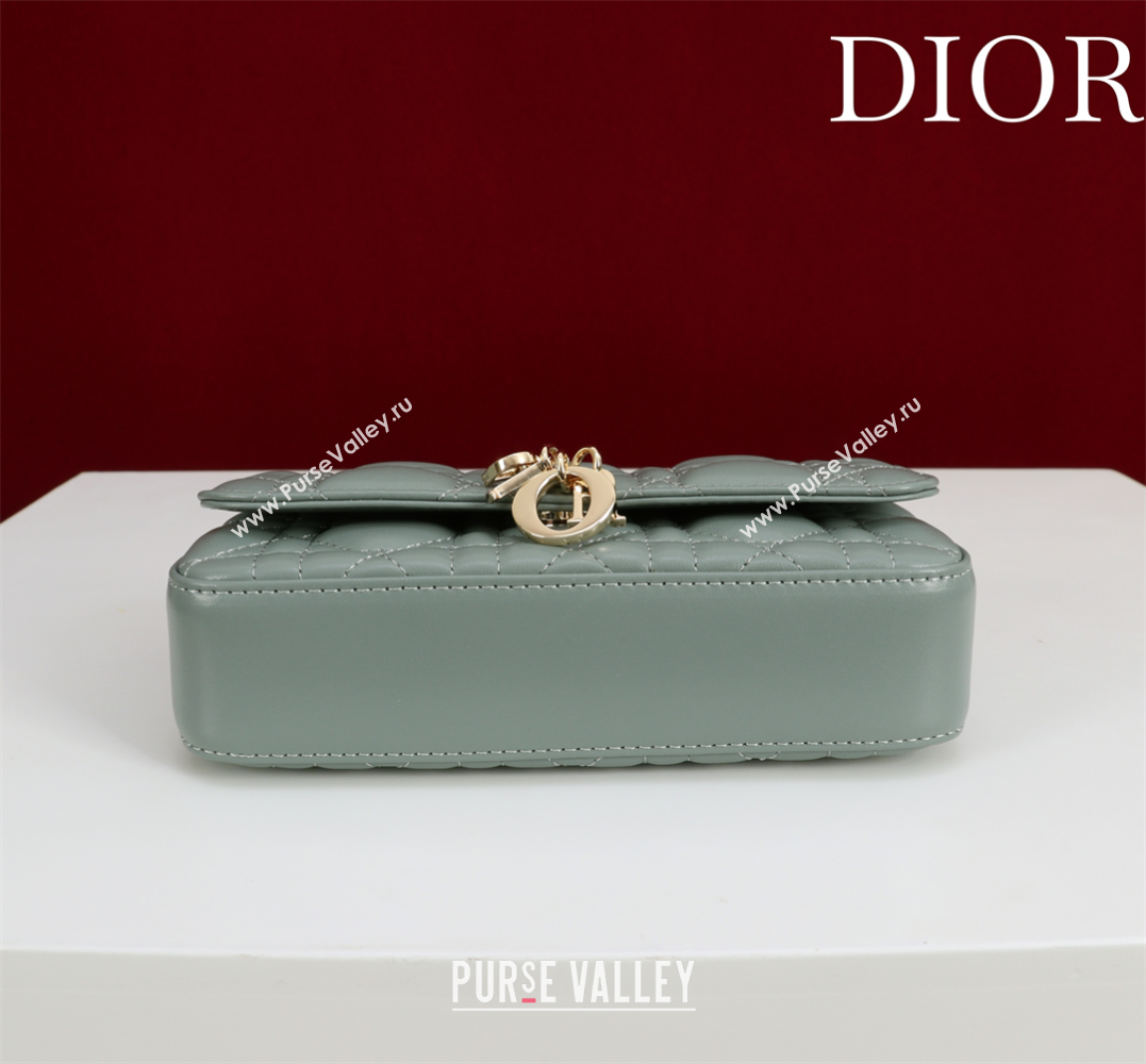 Dior My Dior - Dior Talk Phone Pouch in Cannage Lambskin Leather Dusty Green 2025 (XXG-250929151)