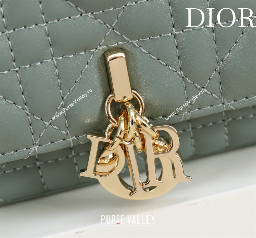 Dior My Dior - Dior Talk Phone Pouch in Cannage Lambskin Leather Dusty Green 2025 (XXG-250929151)