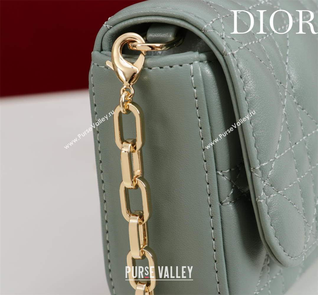 Dior My Dior - Dior Talk Phone Pouch in Cannage Lambskin Leather Dusty Green 2025 (XXG-250929151)