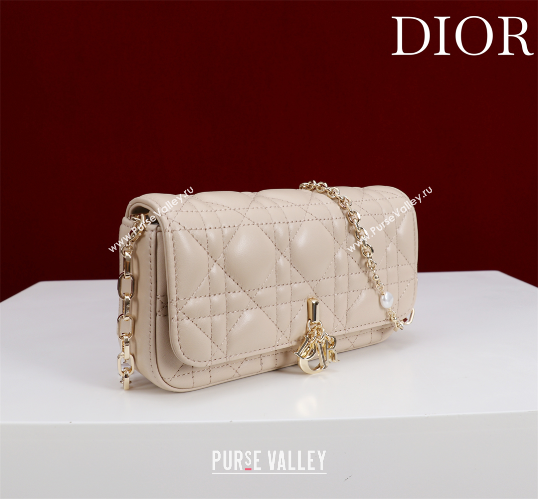 Dior My Dior - Dior Talk Phone Pouch in Cannage Lambskin Leather Nude 2025 (XXG-250929149)