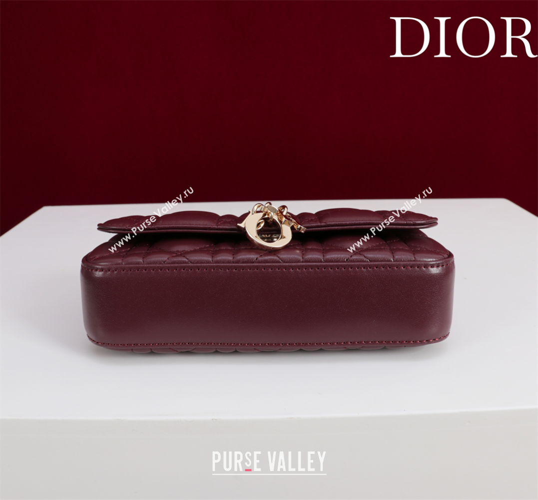 Dior My Dior - Dior Talk Phone Pouch in Cannage Lambskin Leather Dark Burgundy 2025 (XXG-250929152)