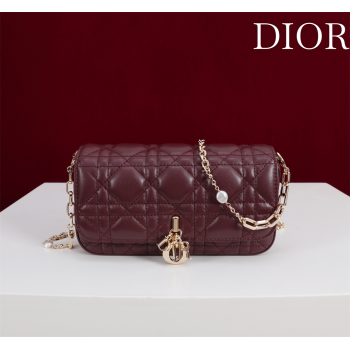 Dior My Dior - Dior Talk Phone Pouch in Cannage Lambskin Leather Dark Burgundy 2025 (XXG-250929152)