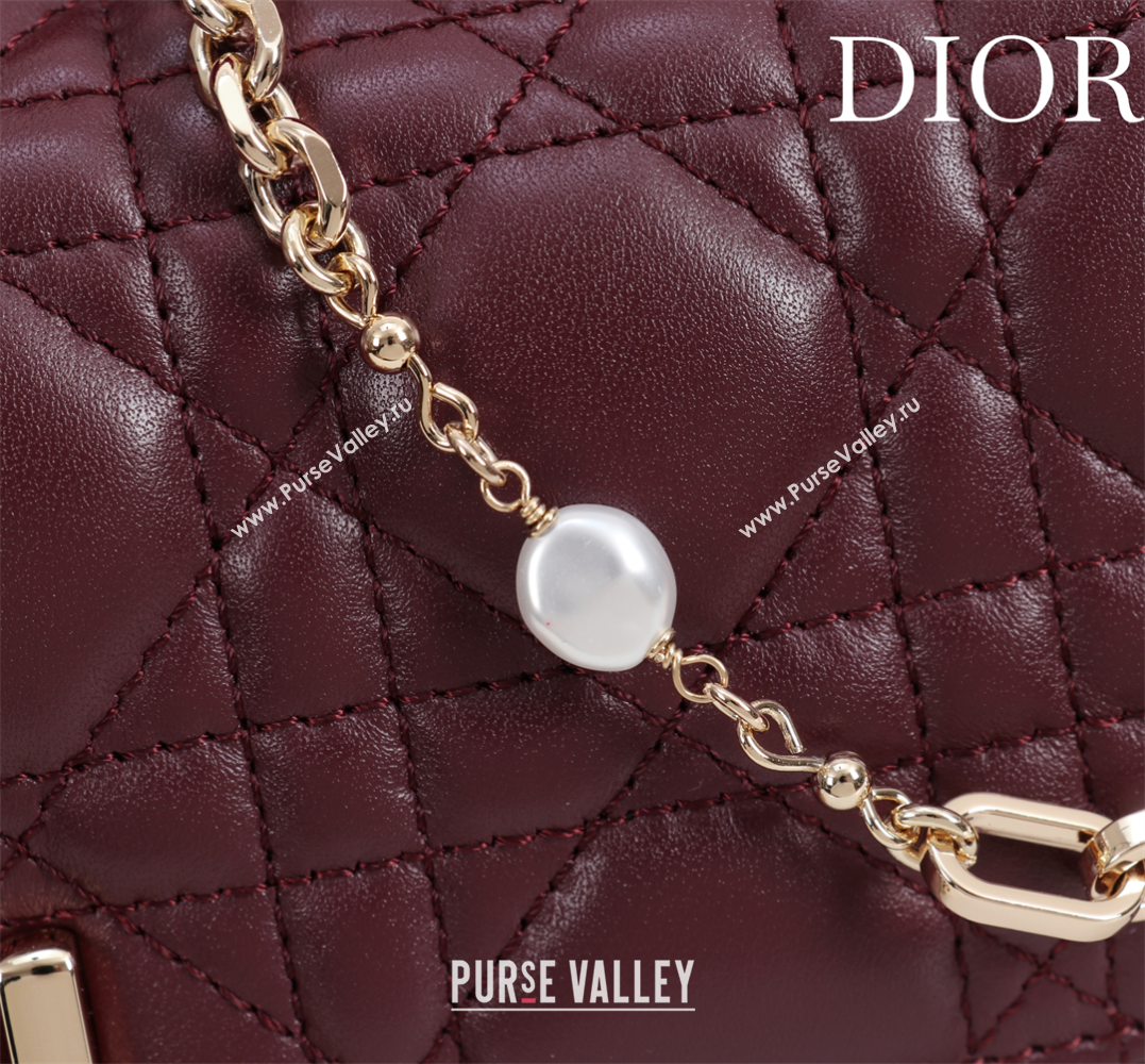 Dior My Dior - Dior Talk Phone Pouch in Cannage Lambskin Leather Dark Burgundy 2025 (XXG-250929152)