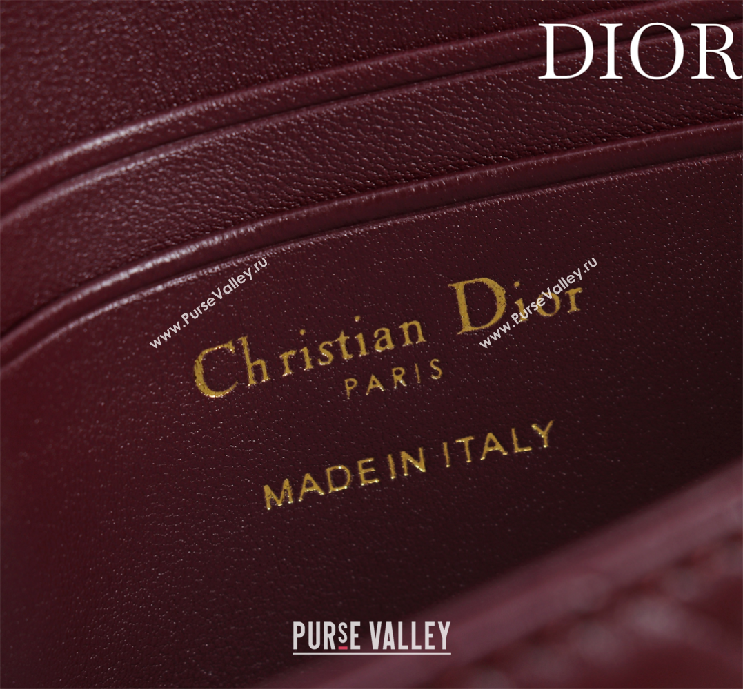 Dior My Dior - Dior Talk Phone Pouch in Cannage Lambskin Leather Dark Burgundy 2025 (XXG-250929152)