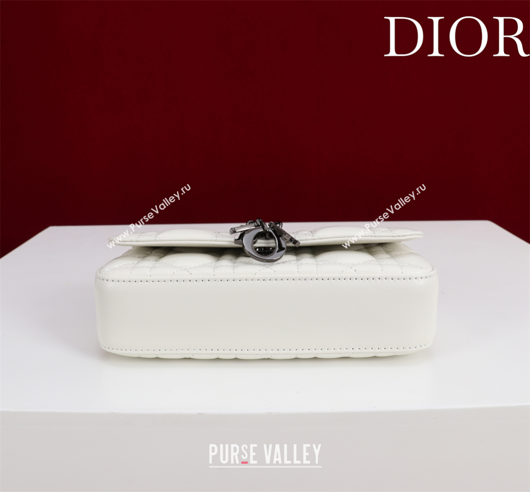 Dior My Dior - Dior Talk Phone Pouch in Cannage Lambskin White/Black 2025 (XXG-250929153)