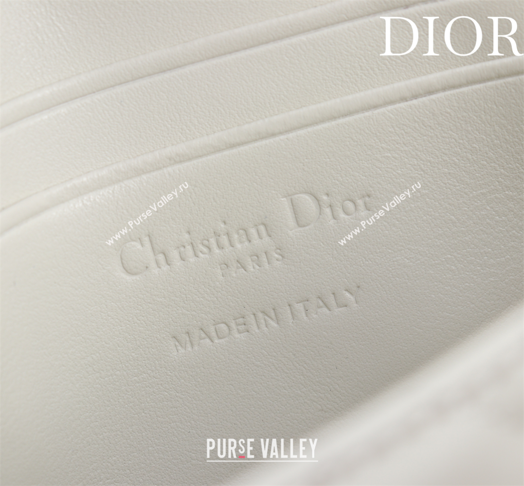 Dior My Dior - Dior Talk Phone Pouch in Cannage Lambskin White/Black 2025 (XXG-250929153)