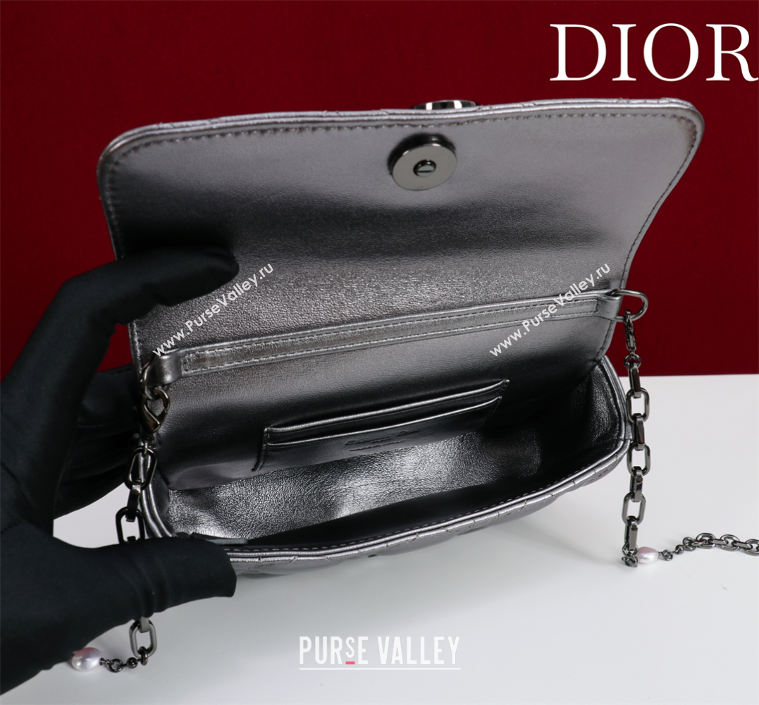 Dior My Dior - Dior Talk Phone Pouch in Cannage Lambskin Grey/Black 2025 (XXG-250929154)