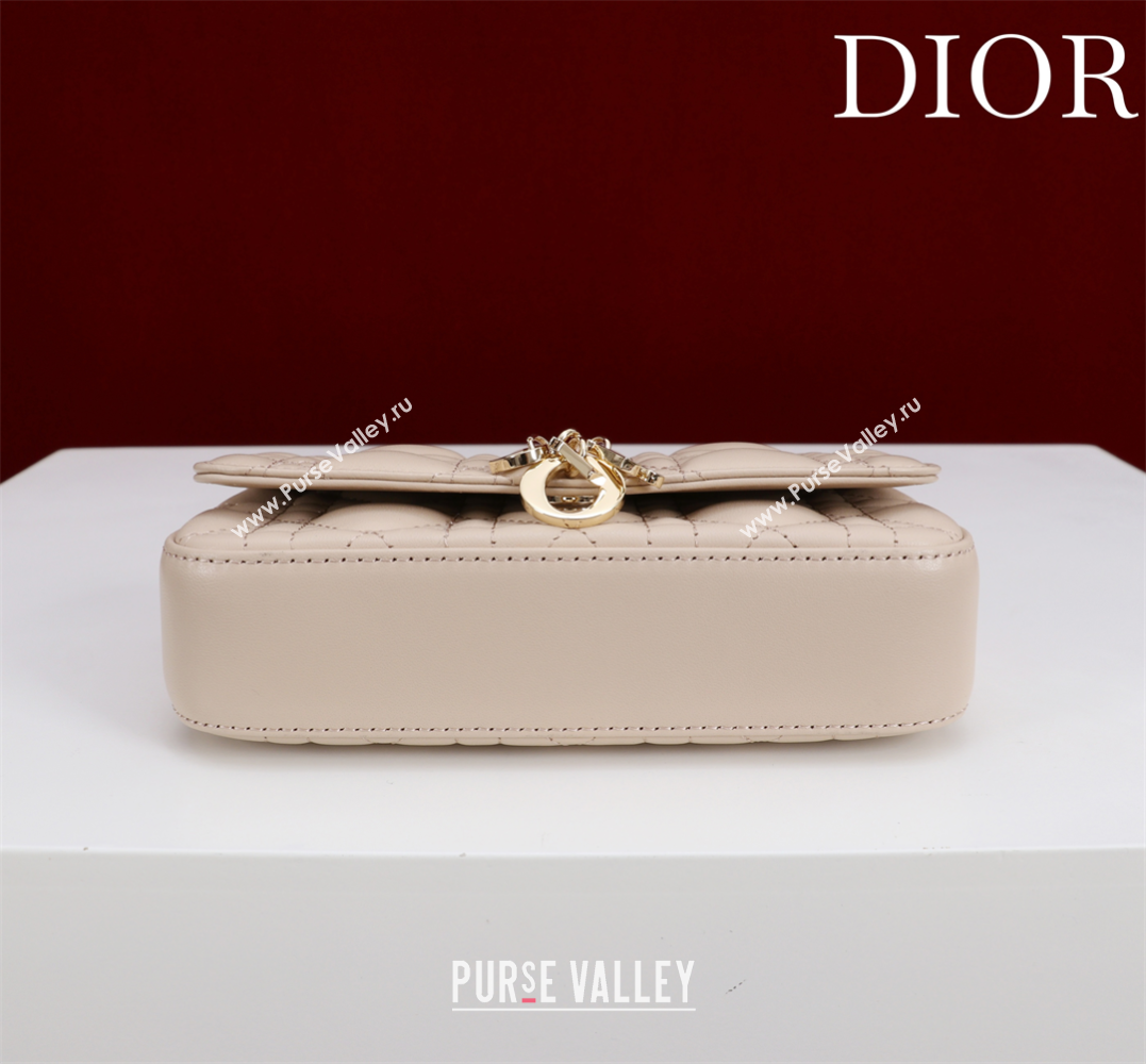 Dior My Dior - Dior Talk Phone Pouch in Cannage Lambskin Leather Nude 2025 (XXG-250929149)