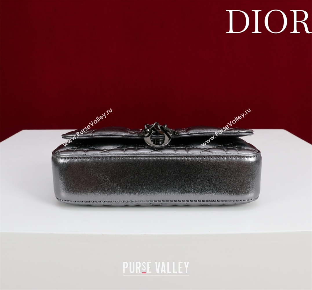 Dior My Dior - Dior Talk Phone Pouch in Cannage Lambskin Grey/Black 2025 (XXG-250929154)